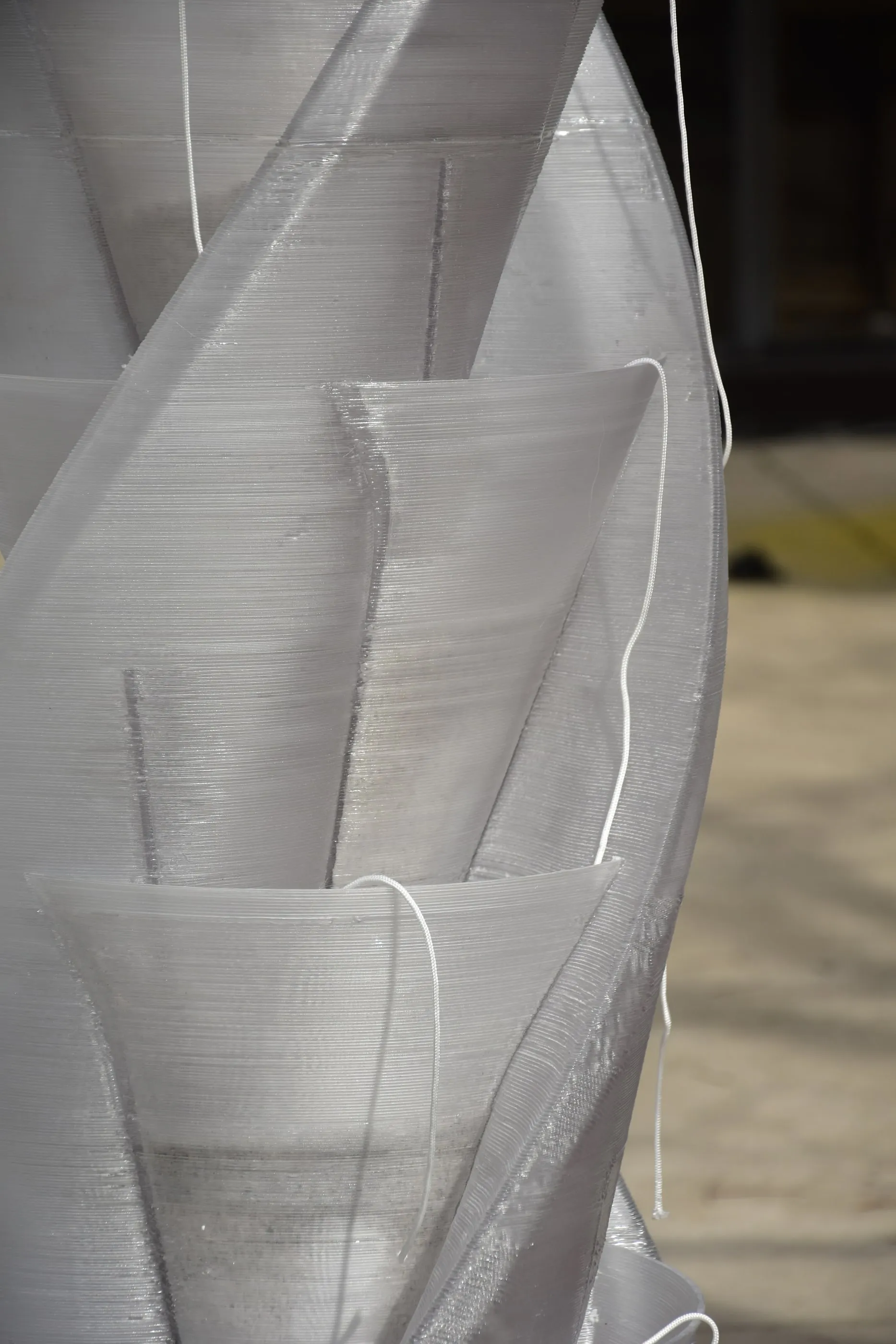 Translucent printed layers of the helix