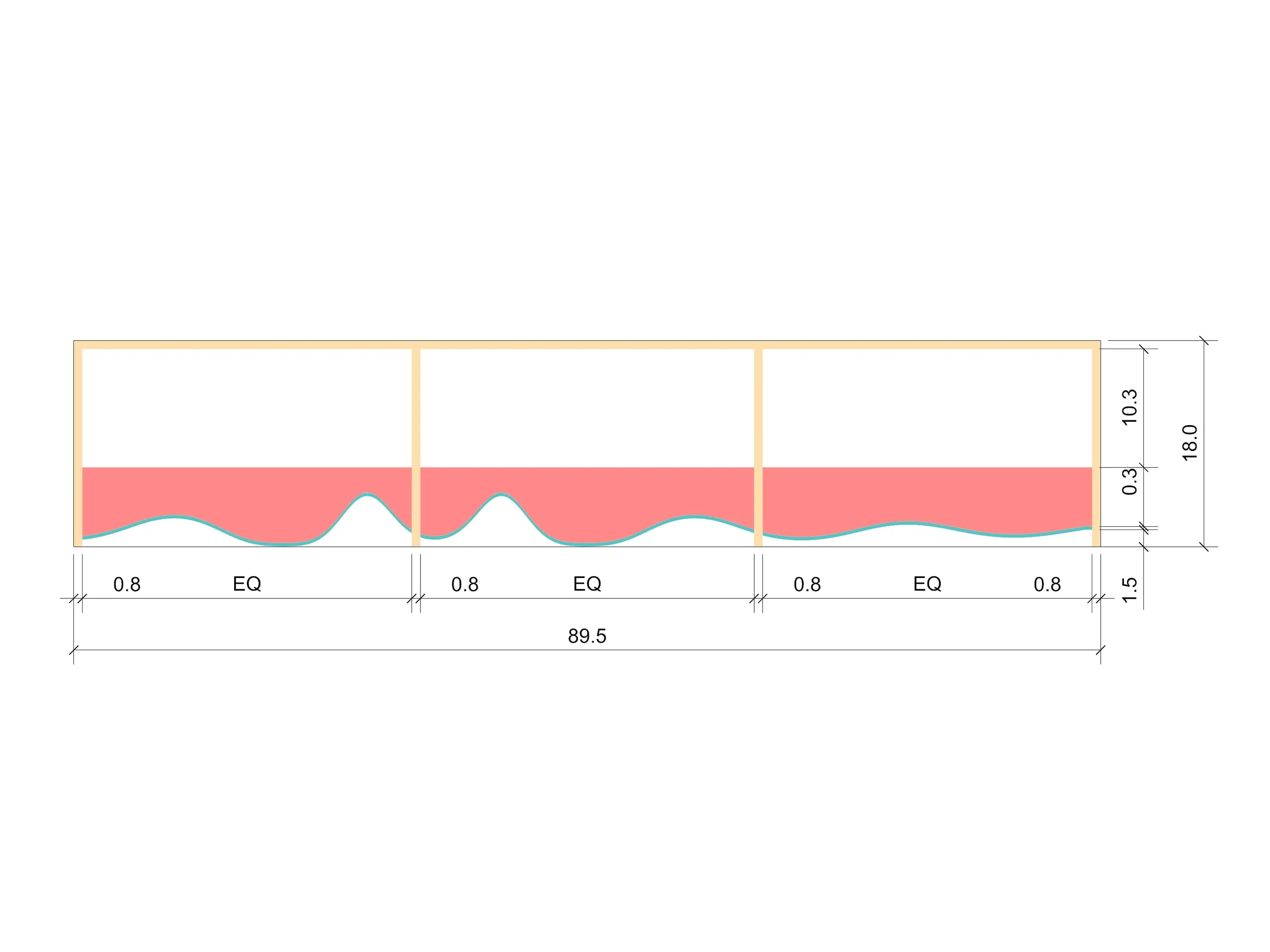 TV unit plan with dimensions
